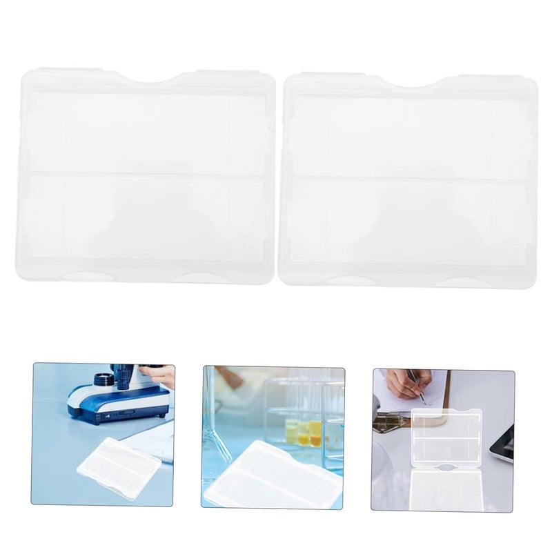 Cabilock 100pcs Microscope Slide Storage Box Stackable Professional Holder - Image 4